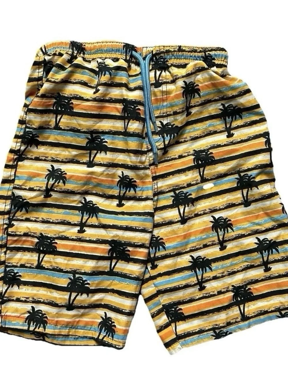 Boys Swim Trunks Size 8 Summer Warm Weather Palm Trees Sharks Swimming